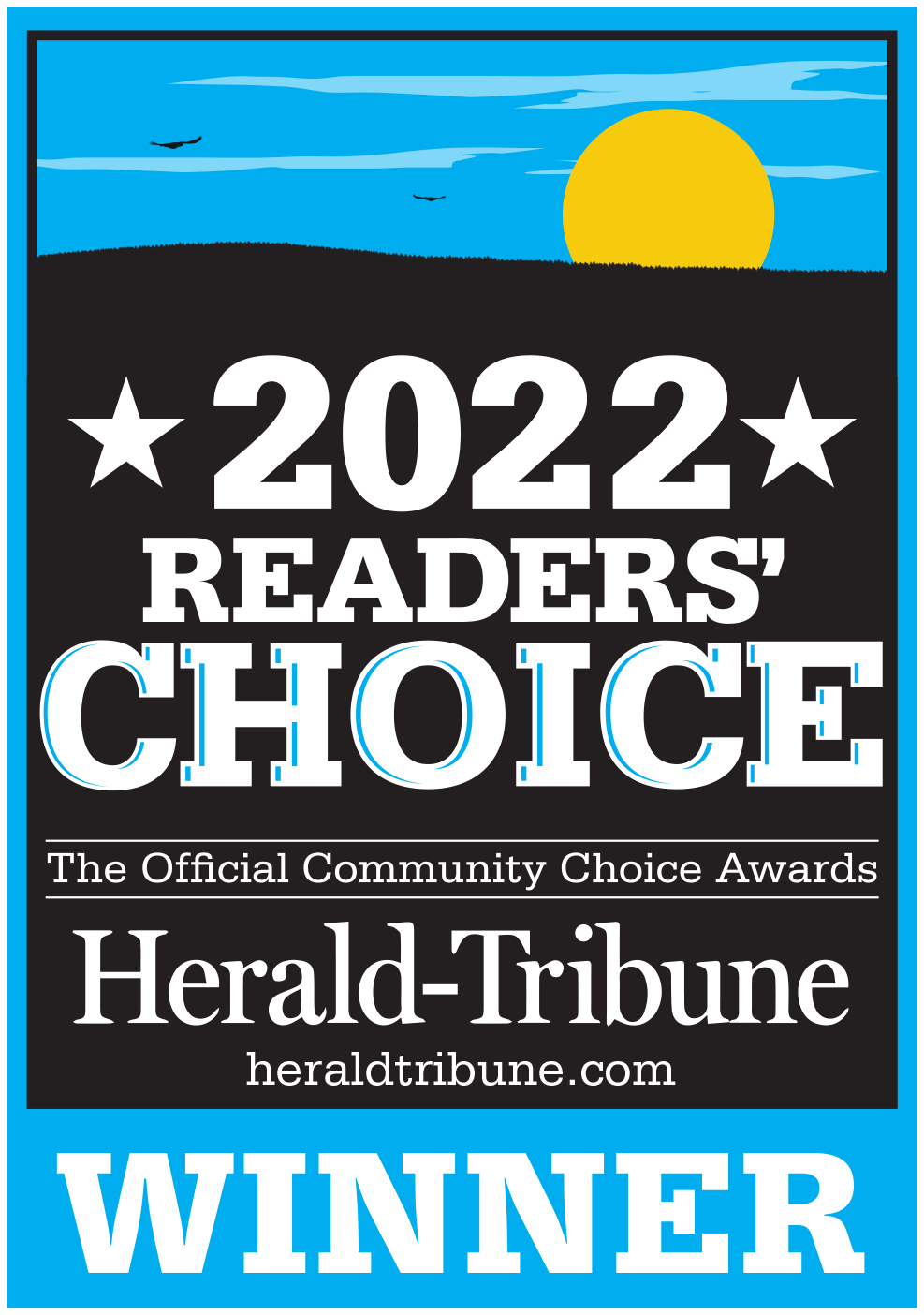 Herald-Tribune 2022 Manatee Readers' Choice First Place award badge