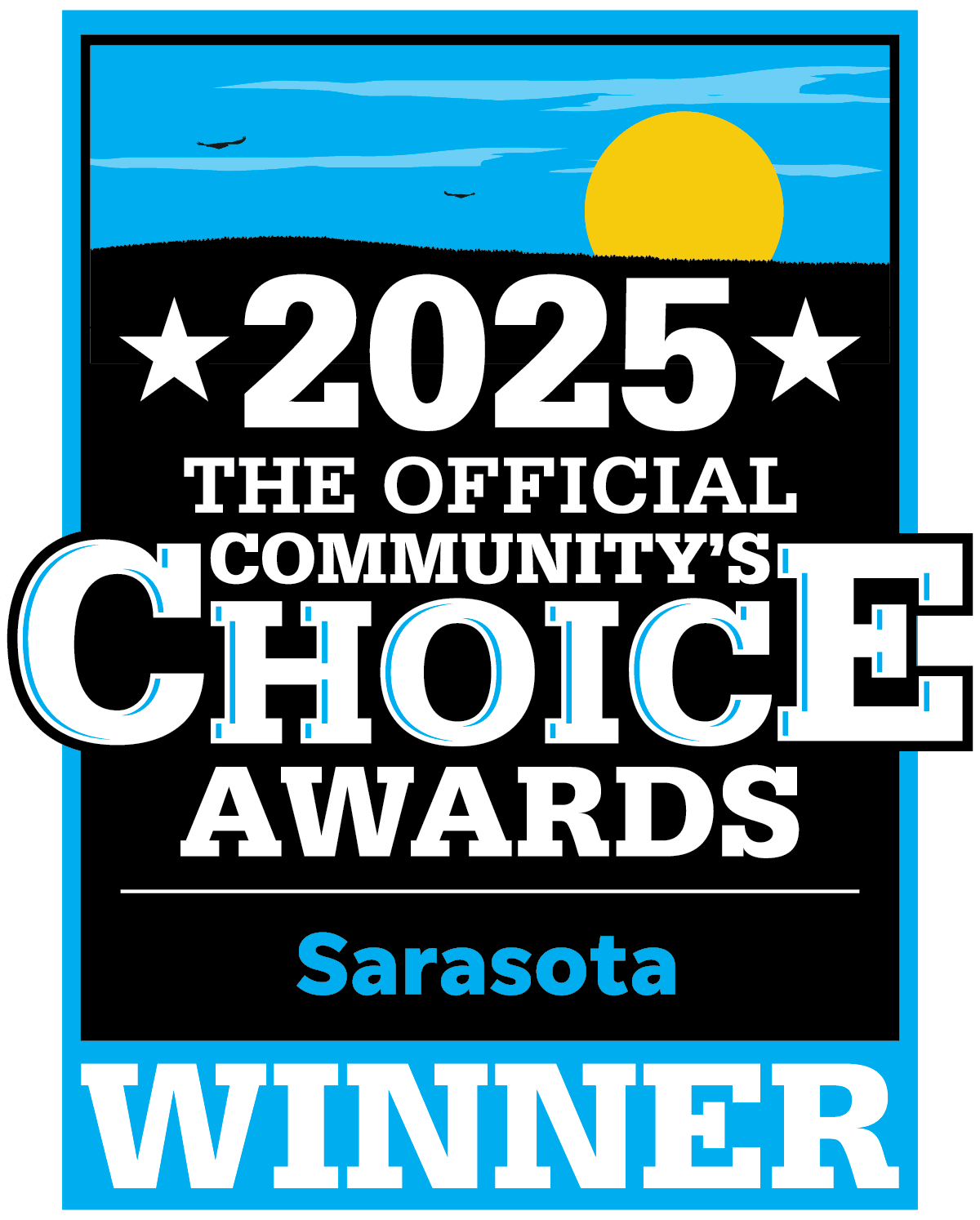 Herald-Tribune 2025 Manatee Readers' Choice First Place award badge